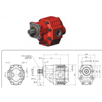 Gear pump Binotto NPGH-73 ISO L